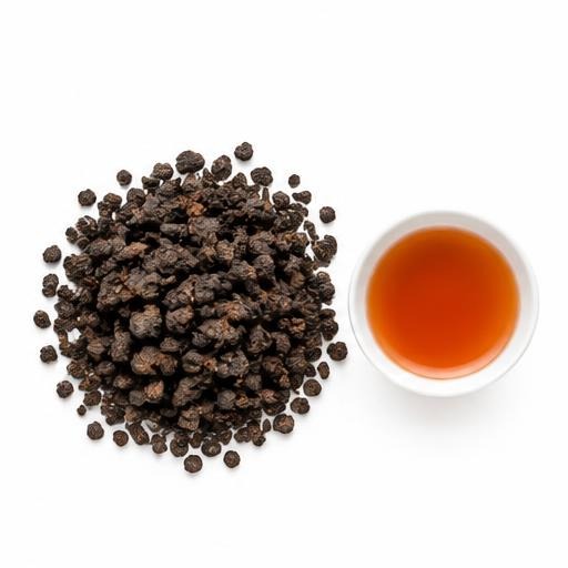 Illustrative Burundi CTC BP1 loose tea and cup on white