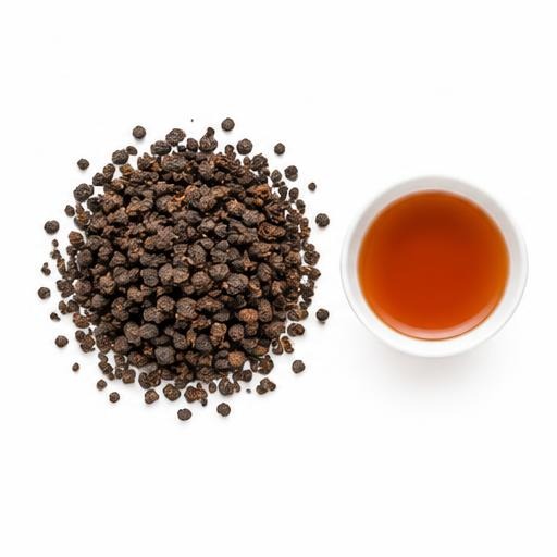 Illustrative Rwegura Highland CTC loose tea and cup on white